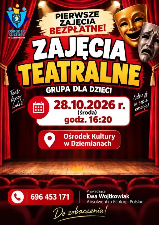 Zajęcia dla dzieci w Ośrodku Kultury w Dziemianach – 28 października