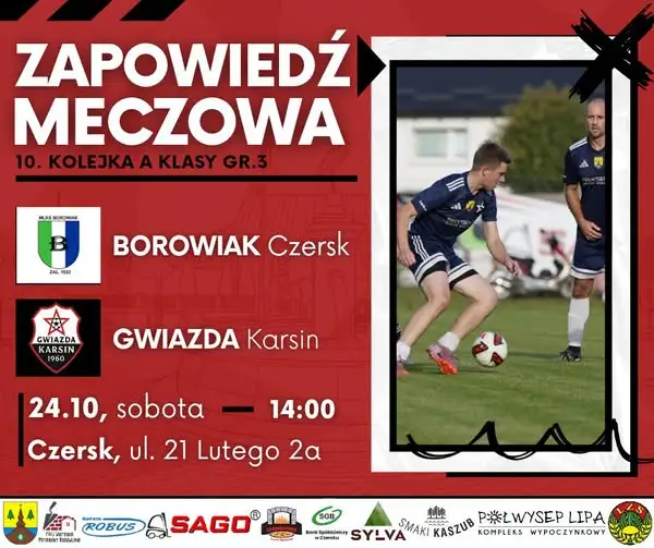 Derby Kaszub: Borowiak Czersk zmierzy się z Gwiazdą Karsin